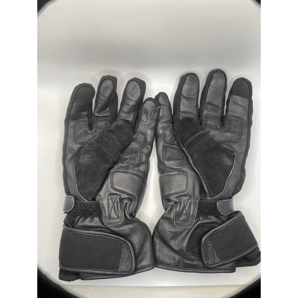 BILT Men's 5XL Motorcycle Riding Gloves Black Leather Waterproof Gauntlet - Picture 2 of 16